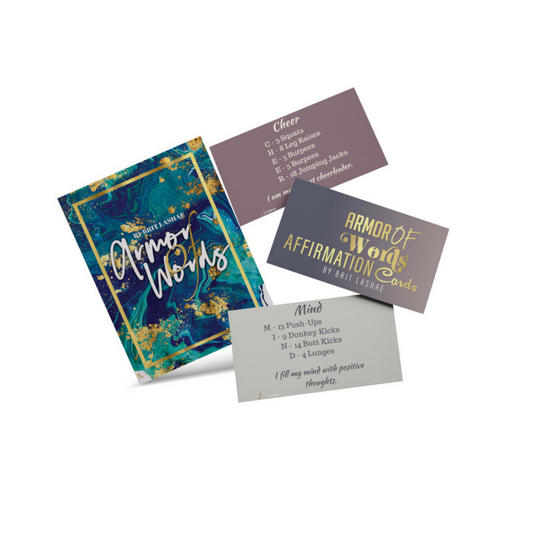 Armor of Words Book of Affirmations Package with Affirmation Cards by Author Brit Lashae